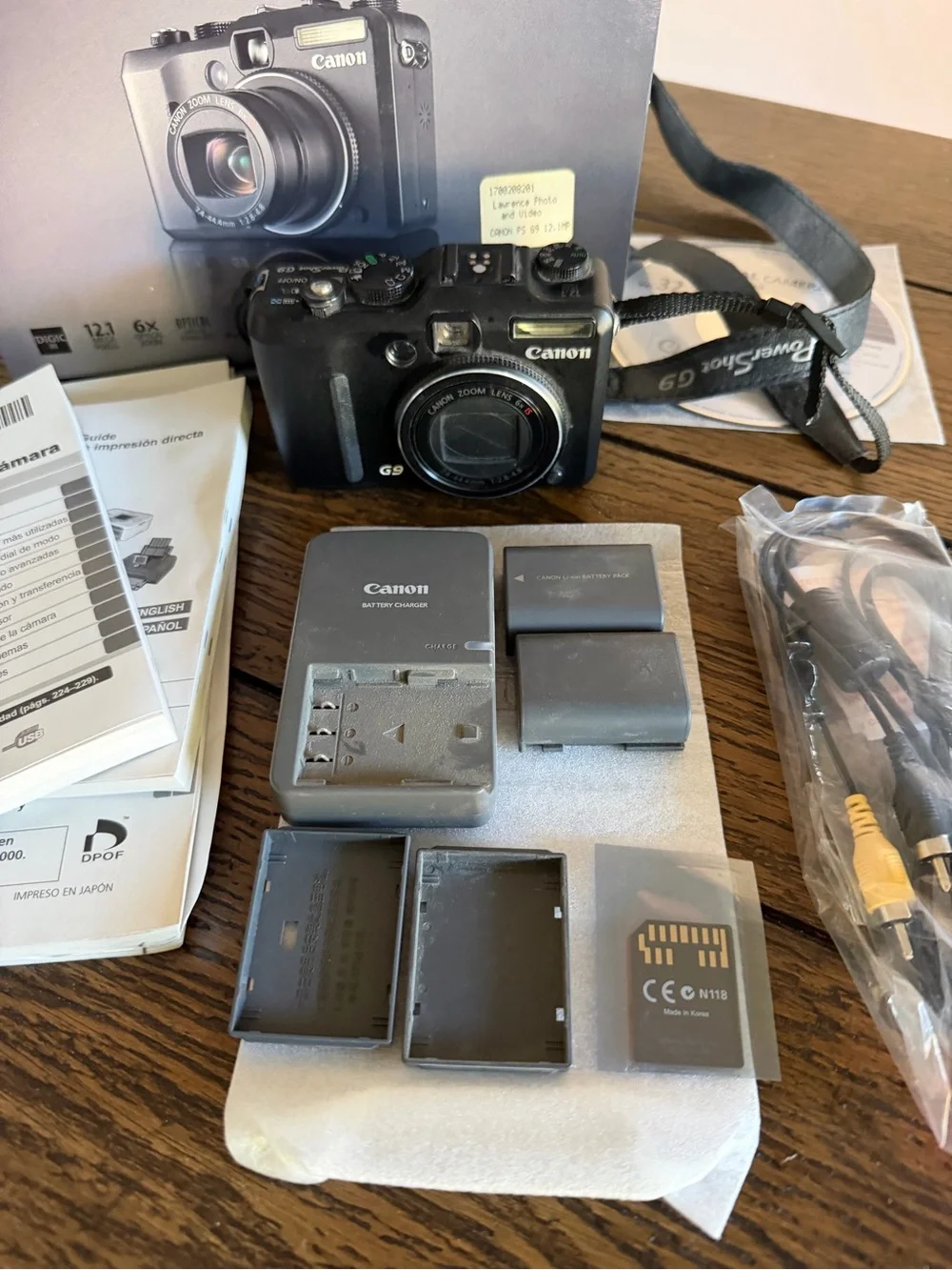 Canon PowerShot G9 Digital Camera 6X Charger Battery Case Memory Instructions